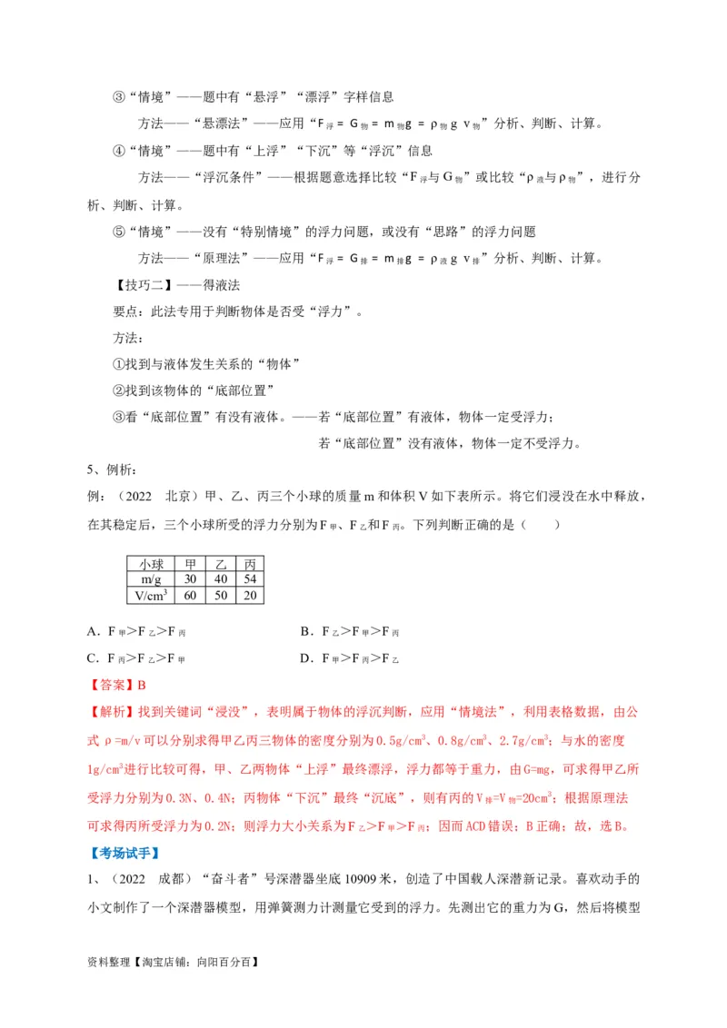 专题16巧用阿基米德原理解决浮力问题(解析版）_8、物理总复习_8.中考物理总复习_2023年中考复习资料_专项复习_解析版