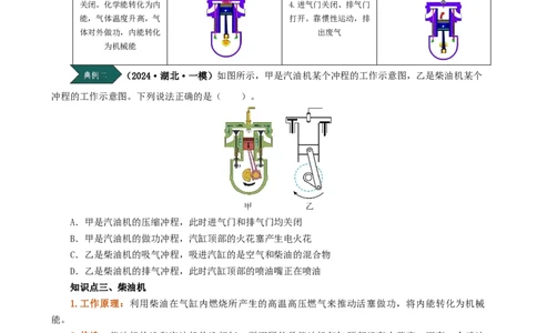 课时14.1热机（学生版）_初物_八年级上下册+九年级全一册物理_九年级物理全一册_讲义_2024版