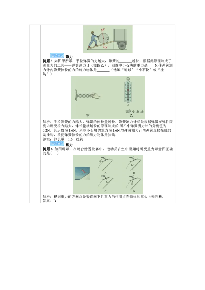 本章复习和总结_初物_八年级上下册+九年级全一册物理_八年级物理下册_全套教学资源_课件教案教学反思_教案_第七章力
