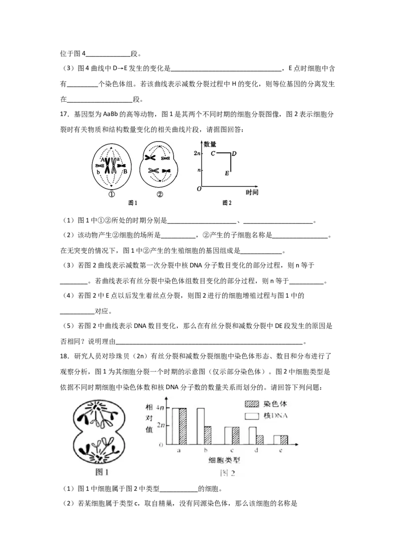 专题11_减数分裂与受精作用(学生版)_新高考复习资料_2023年新高考复习资料_二轮复习_增分要点2023高考生物二轮复习专题解读和分层训练291073137