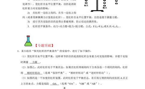 专题09杠杆平衡实验（解析版）_8、物理总复习_8.中考物理总复习_2023年中考复习资料_二轮复习_2023年中考物理二轮题型专项复习（全国通用）