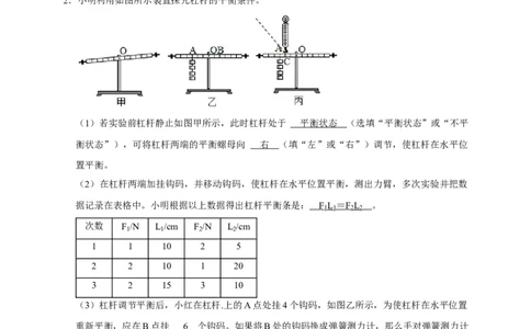 专题09杠杆平衡实验（解析版）_8、物理总复习_8.中考物理总复习_2023年中考复习资料_二轮复习_2023年中考物理二轮题型专项复习（全国通用）