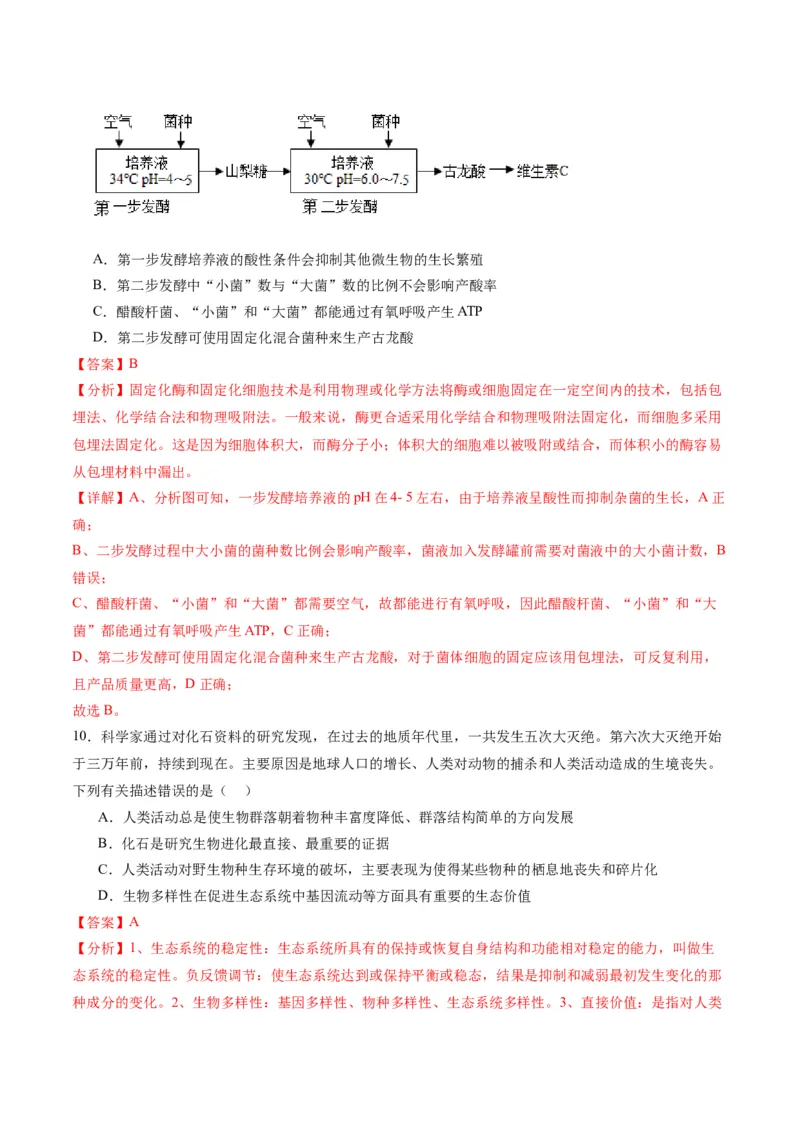 黄金卷04（解析版）-赢在高考&middot;黄金8卷备战2024年高考生物模拟卷（天津专用）_2024年新高考资料_4.2024高考模拟预测试卷
