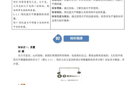 课时6.1质量（教师版）_初物_八年级上下册+九年级全一册物理_八年级物理上册_讲义