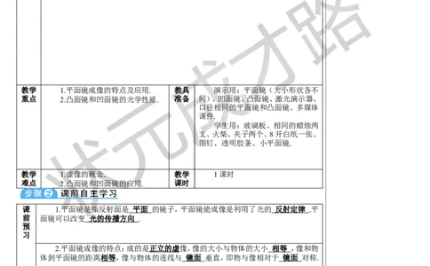 第3节平面镜成像_初物_八年级上下册+九年级全一册物理_八年级物理上册_全套教学资源_课件教案3_教案_第四章光现象