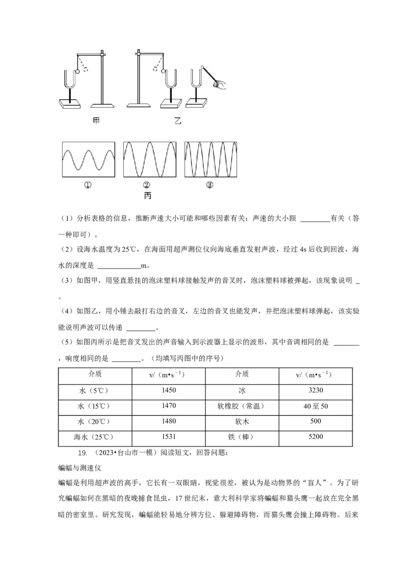 专题1声的产生和传播特性与应用（原卷版）_8、物理总复习_2024年中考复习资料_二轮复习_2024年中考物理二轮专项复习核心考点讲解与必刷题型汇编