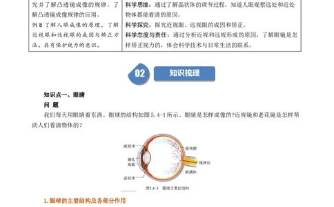 课时5.4眼睛和眼镜（教师版）_初物_八年级上下册+九年级全一册物理_八年级物理上册_讲义