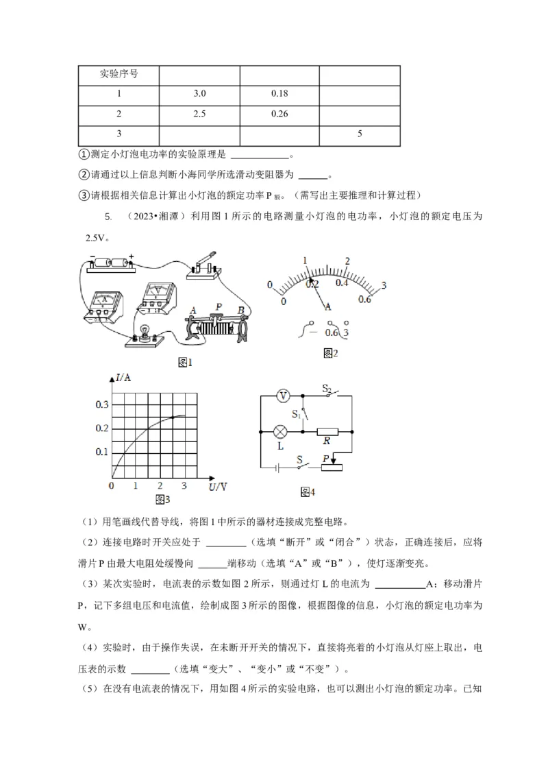 专题18伏安法测电功率其它方法测电功率（原卷版）_8、物理总复习_2024年中考复习资料_二轮复习_2024年中考物理二轮专项复习核心考点讲解与必刷题型汇编