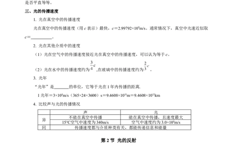 第四章光现象（知识清单）-（人教版）（学生版）_初物_八年级上下册+九年级全一册物理_八年级物理上册_老课标资料_单元知识清单