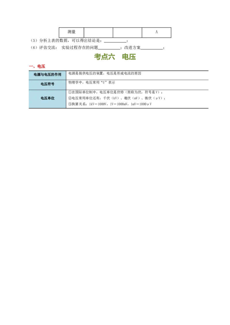 专题15电流、电路、电压、电阻（讲义）（原卷版）_8、物理总复习_8.中考物理总复习_2024年中考复习资料_一轮复习资料_完2024年中考物理一轮复习课件+讲义+练习（全国通用）