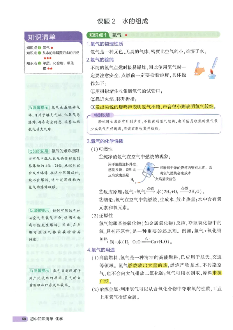 2025版《初中知识清单》-化学_《初中全科目知识点汇总》_2025初中知识清单_化学