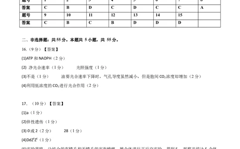 黄金卷04（参考答案）-赢在高考&middot;黄金4卷备战2024年高考生物模拟卷（海南专用）_2024年新高考资料_4.2024高考模拟预测试卷