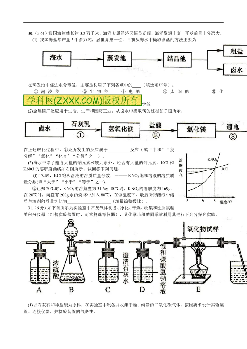 2015山东济南化学试卷+答案(word整理版)_山东历年中考真题_山东省历年中考真题2013~2024_初中化学历年真题（2013-2024）