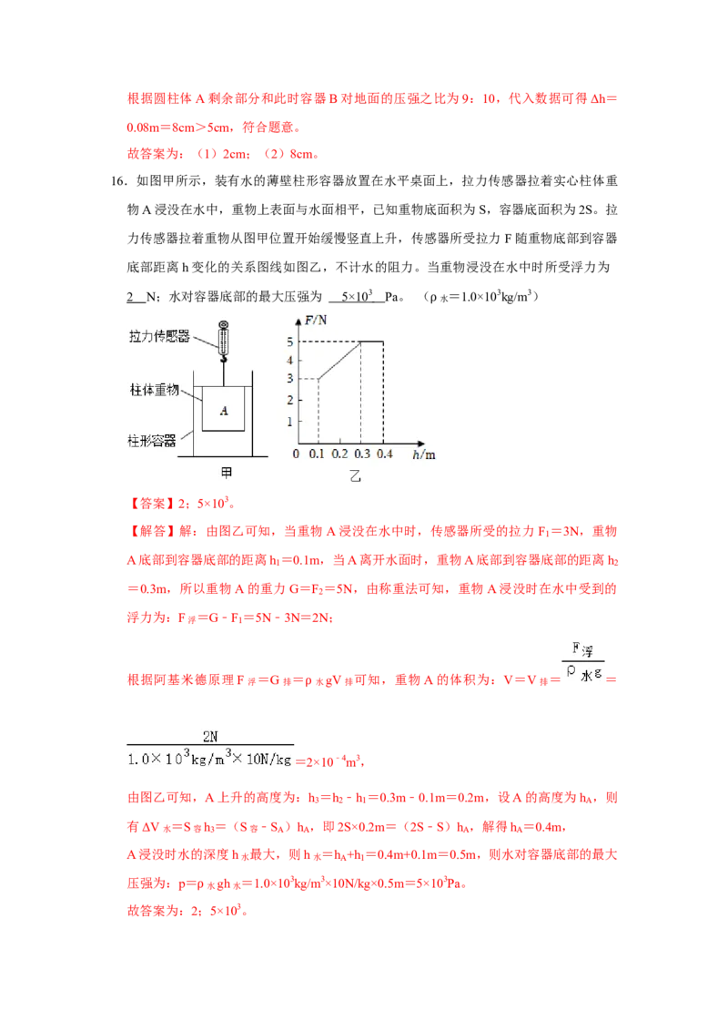 八年级下册物理学霸赛考卷02（第7~10章）（解析版）_初物_八年级上下册+九年级全一册物理_八年级物理下册_压轴题训练（更新中）-U172