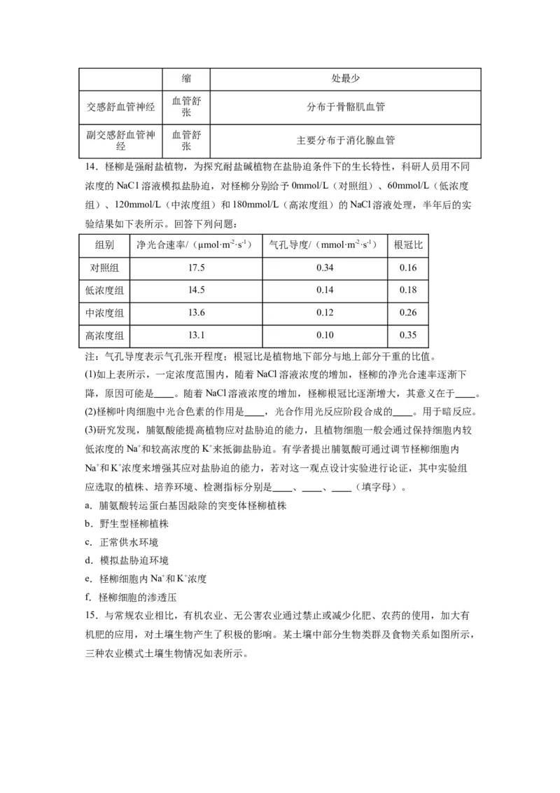 黄金卷07（考试版）-赢在高考&middot;黄金8卷备战2024年高考生物模拟卷（天津专用）_2024年新高考资料_4.2024高考模拟预测试卷