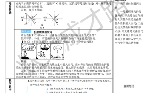 第4节光的折射_初物_八年级上下册+九年级全一册物理_八年级物理上册_全套教学资源_课件教案3_教案_第四章光现象