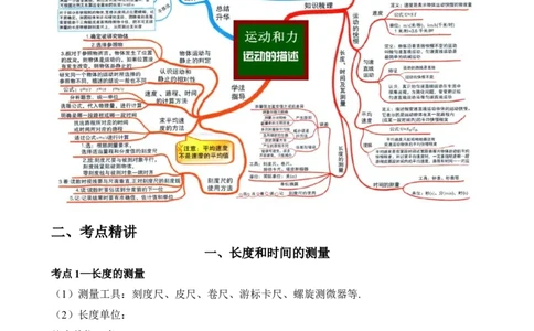 第01讲&mdash;机械运动（思维导图+考点精讲+例题精析）&mdash;2023年中考物理一轮复习讲练测（原卷版）_8、物理总复习_8.中考物理总复习_2023年中考复习资料_一轮复习