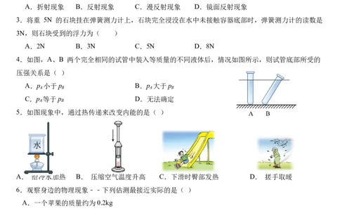 物理（海南卷）（考试版）_8、物理总复习_2024中考模拟题物理_一模_物理（海南卷）-2024年中考第一次模拟考试