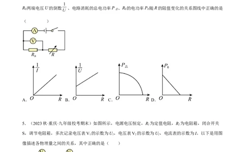 专题11电学图像（原卷版）_8、物理总复习_8.中考物理总复习_2023年中考复习资料_二轮复习_备战2023年中考物理二轮四大模块针对集训（全国通用）_模块四电学
