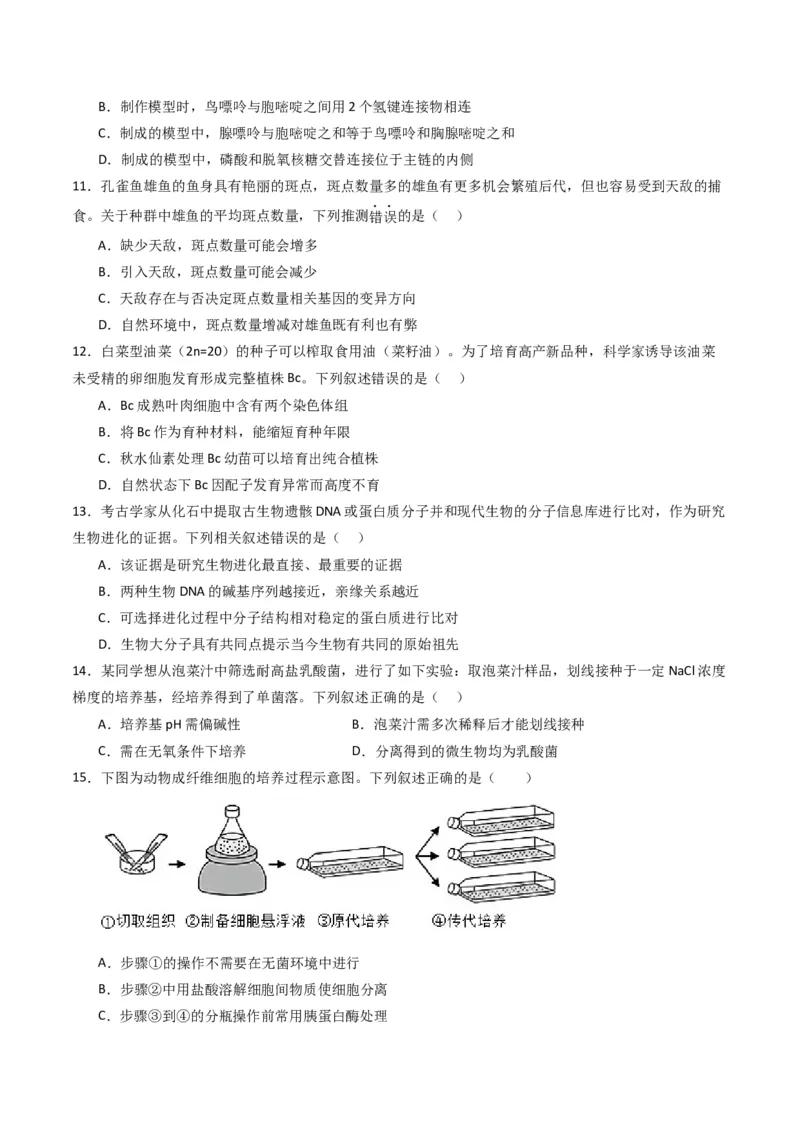 黄金卷04（新教材单科）-赢在高考&middot;黄金8卷备战2024年高考生物模拟卷（全国卷专用）（考试版）_2024年新高考资料_4.2024高考模拟预测试卷