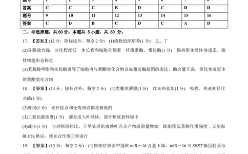 黄金卷08（参考答案）-赢在高考&middot;黄金8卷备战2024年高考生物模拟卷（福建专用）_2024年新高考资料_4.2024高考模拟预测试卷