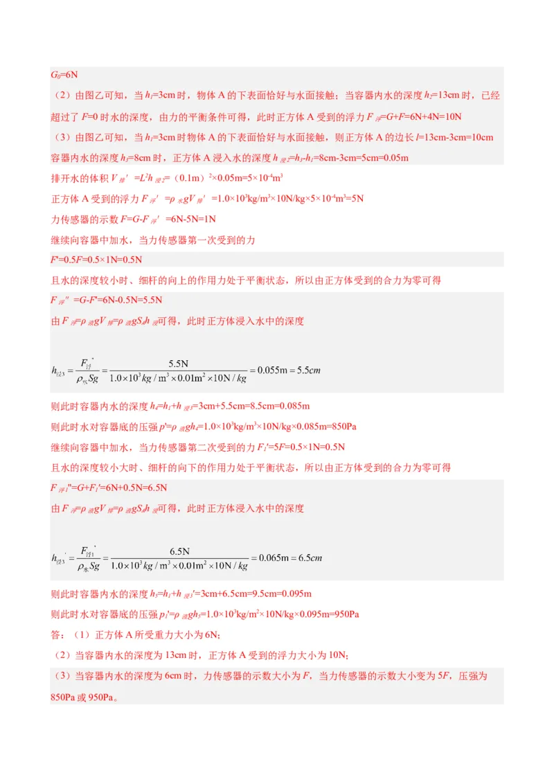 专题14浮力的四种计算方法（解析版）_8、物理总复习_8.中考物理总复习_2024年中考复习资料_一轮复习资料_完备战2024年中考物理一轮复习讲义练习（全国通用）_教师版（含答案解析）