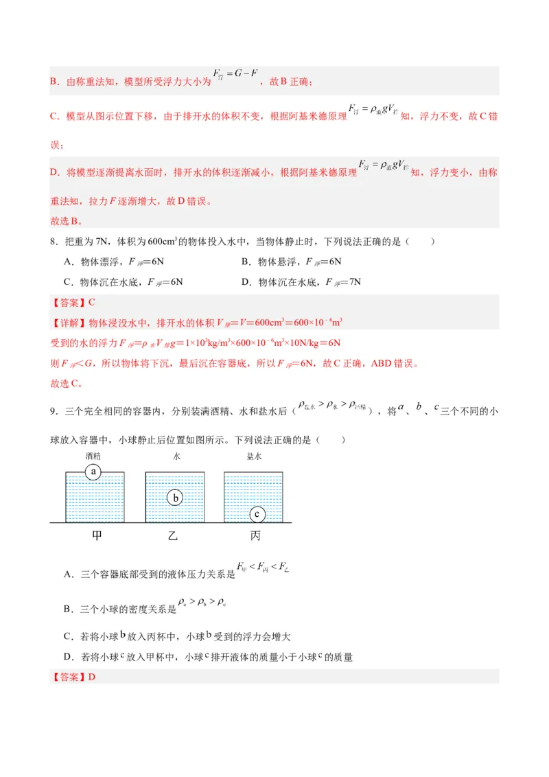 专题14浮力的四种计算方法（解析版）_8、物理总复习_8.中考物理总复习_2024年中考复习资料_一轮复习资料_完备战2024年中考物理一轮复习讲义练习（全国通用）_教师版（含答案解析）
