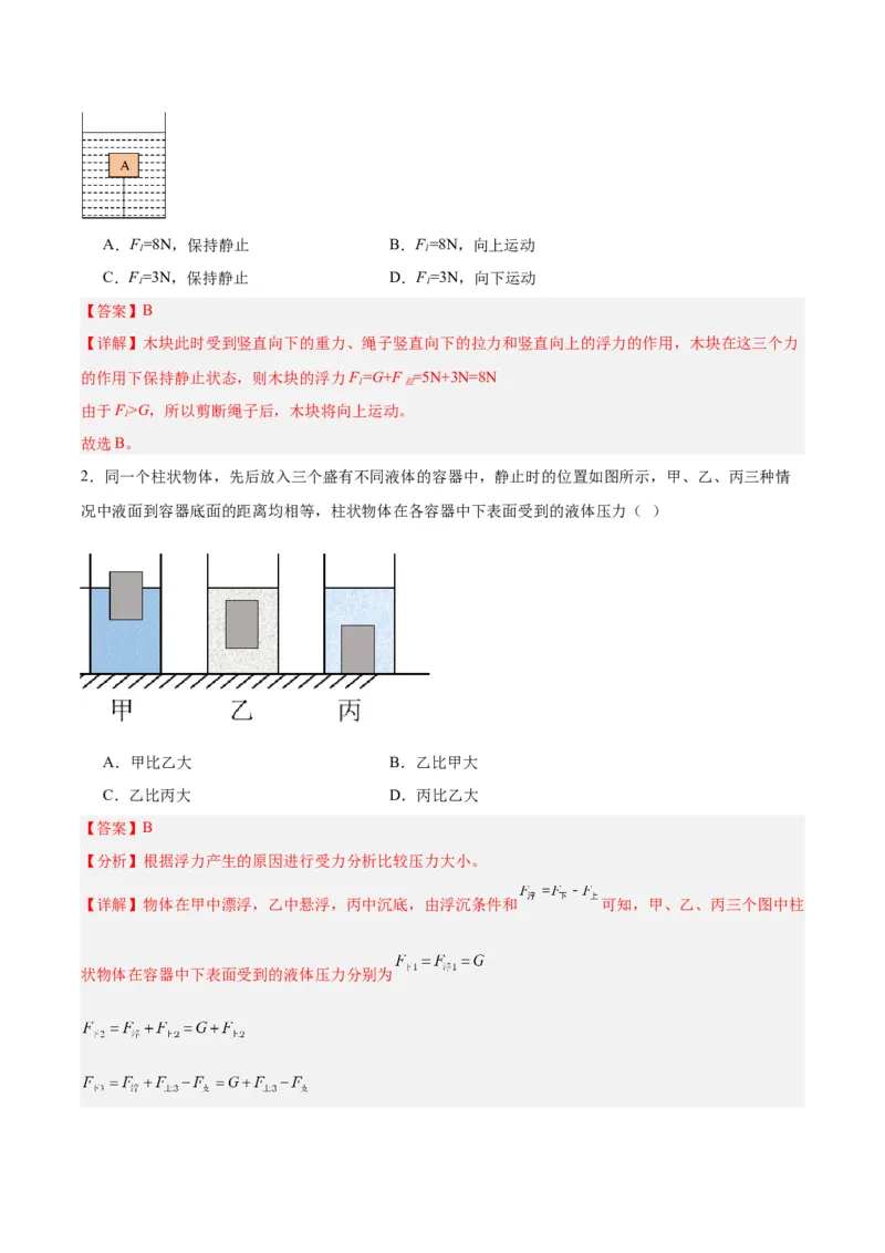 专题14浮力的四种计算方法（解析版）_8、物理总复习_8.中考物理总复习_2024年中考复习资料_一轮复习资料_完备战2024年中考物理一轮复习讲义练习（全国通用）_教师版（含答案解析）