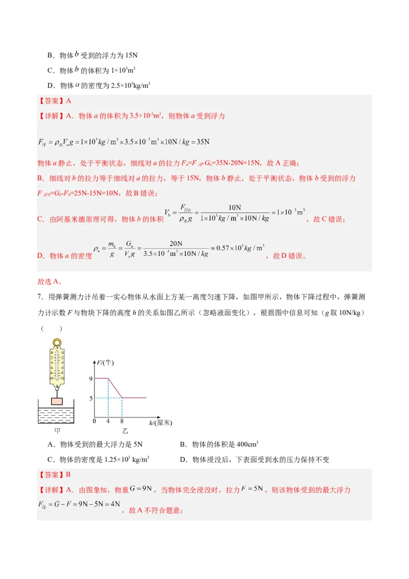 专题14浮力的四种计算方法（解析版）_8、物理总复习_8.中考物理总复习_2024年中考复习资料_一轮复习资料_完备战2024年中考物理一轮复习讲义练习（全国通用）_教师版（含答案解析）