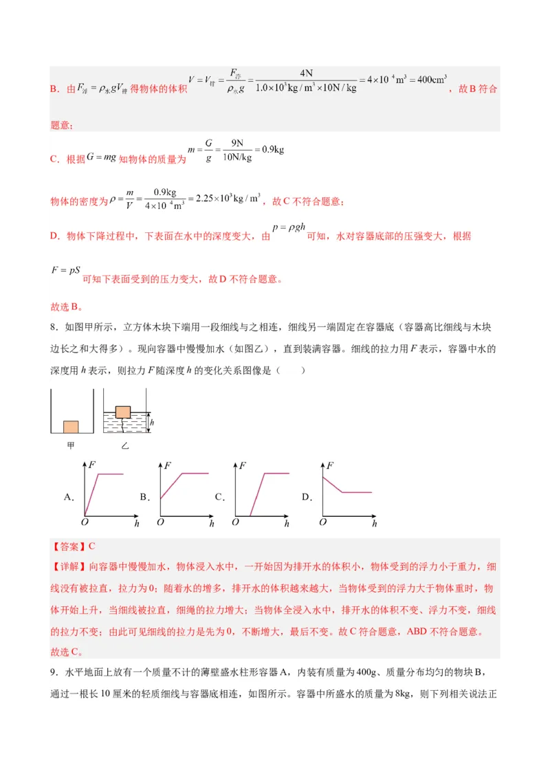 专题14浮力的四种计算方法（解析版）_8、物理总复习_8.中考物理总复习_2024年中考复习资料_一轮复习资料_完备战2024年中考物理一轮复习讲义练习（全国通用）_教师版（含答案解析）