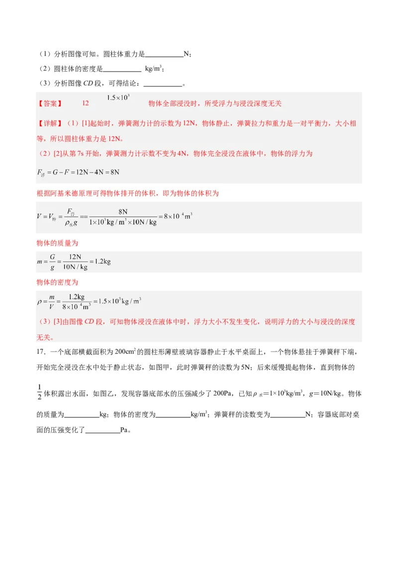 专题14浮力的四种计算方法（解析版）_8、物理总复习_8.中考物理总复习_2024年中考复习资料_一轮复习资料_完备战2024年中考物理一轮复习讲义练习（全国通用）_教师版（含答案解析）