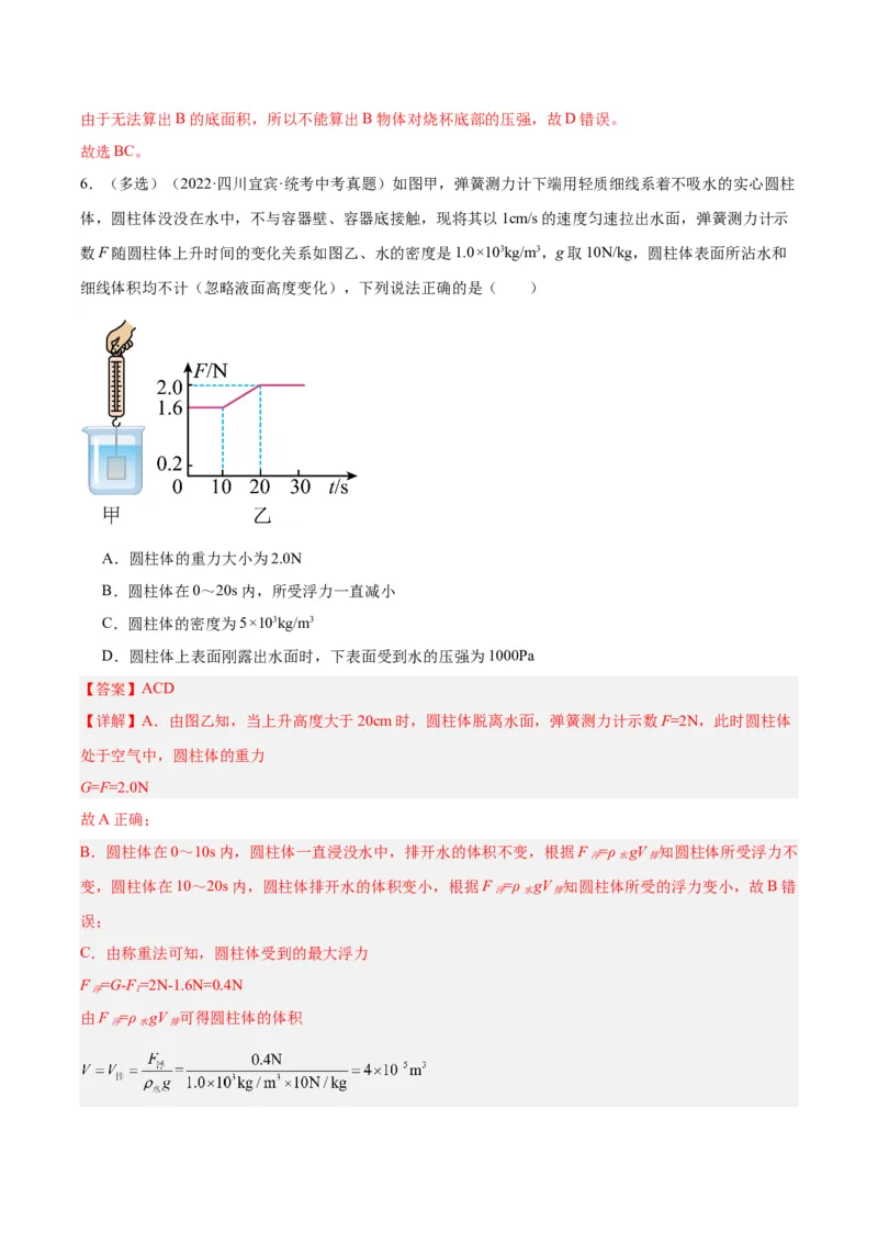 专题14浮力的四种计算方法（解析版）_8、物理总复习_8.中考物理总复习_2024年中考复习资料_一轮复习资料_完备战2024年中考物理一轮复习讲义练习（全国通用）_教师版（含答案解析）