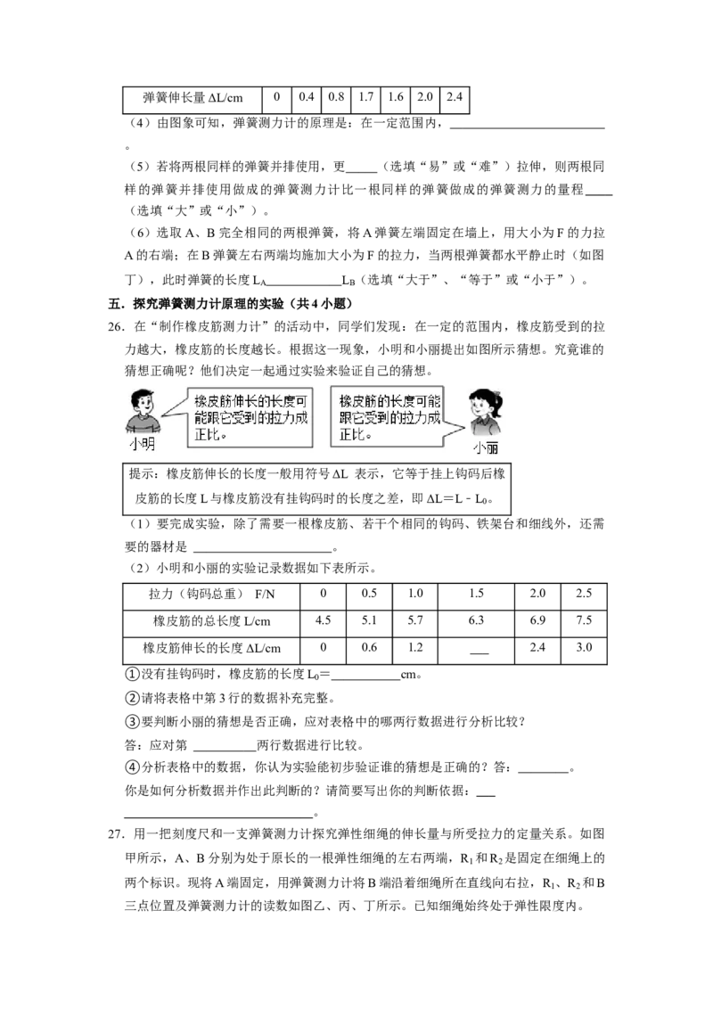 专题01力九大题型（原卷版）_初物_八年级上下册+九年级全一册物理_八年级物理下册_压轴题训练（更新中）-U172