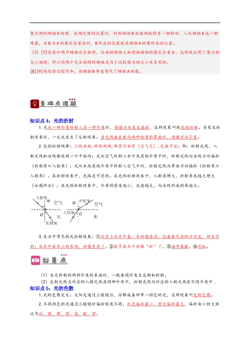 专题4光现象（解析版）-备战2023中考物理一轮复习精细讲义_8、物理总复习_8.中考物理总复习_2023年中考复习资料_一轮复习_讲义+练习备战2023年中考物理一轮复习精细讲义