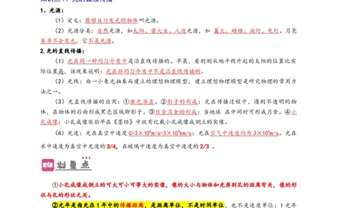 专题4光现象（解析版）-备战2023中考物理一轮复习精细讲义_8、物理总复习_8.中考物理总复习_2023年中考复习资料_一轮复习_讲义+练习备战2023年中考物理一轮复习精细讲义