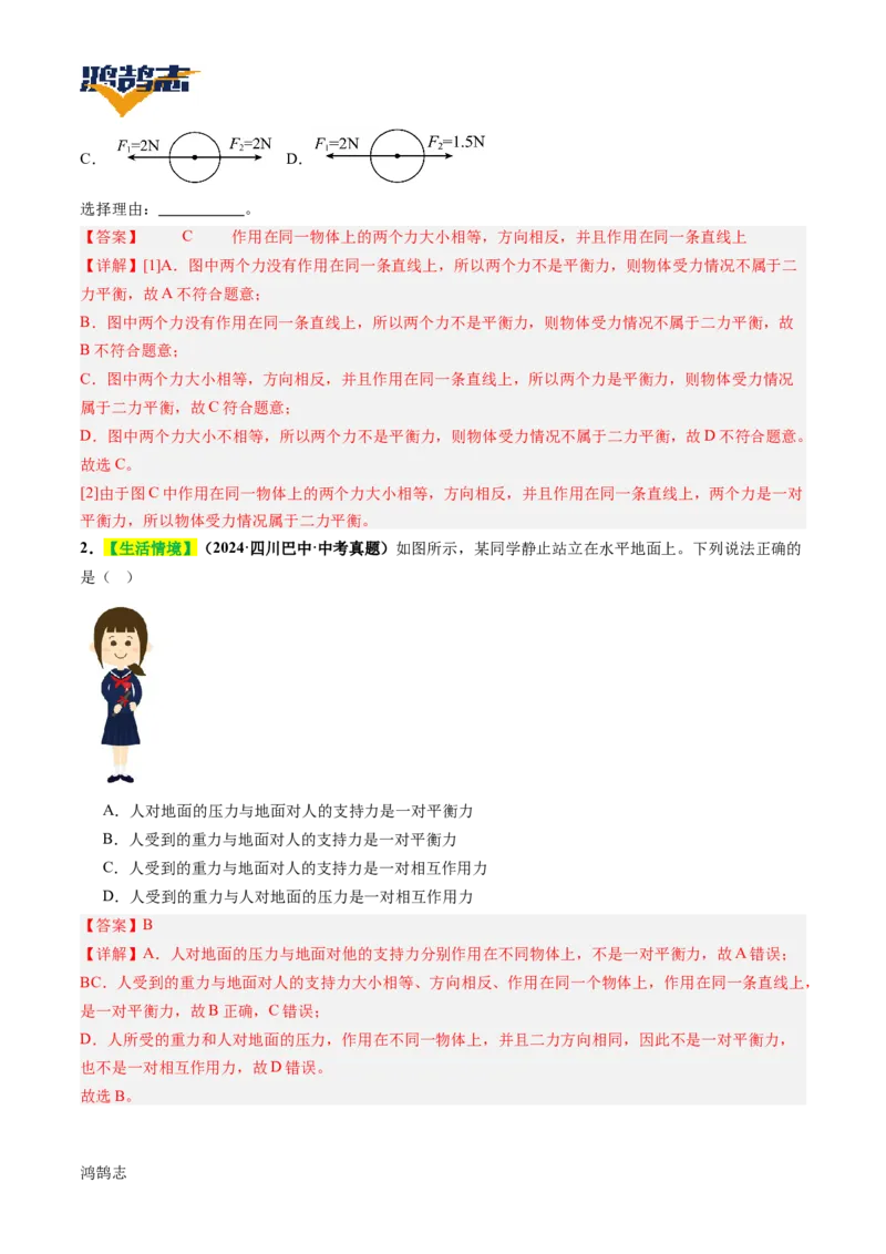 专题09运动和力（讲义）（解析版）_8、物理总复习_《2025年中考复习讲义》物理