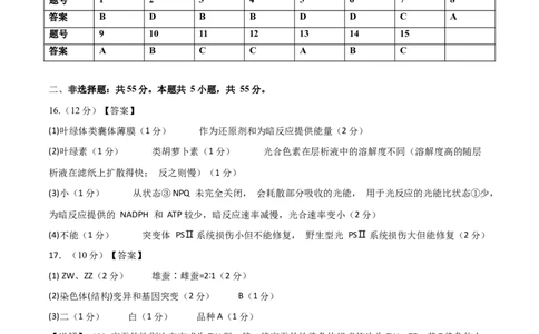 黄金卷03（参考答案）-赢在高考&middot;黄金8卷备战2024年高考生物模拟卷（海南专用）_2024年新高考资料_4.2024高考模拟预测试卷