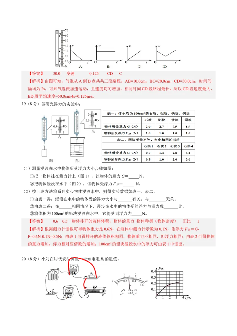 物理（湖南卷）（全解全析）_8、物理总复习_2024中考模拟题物理_一模_物理（湖南卷）-2024年中考第一次模拟考试