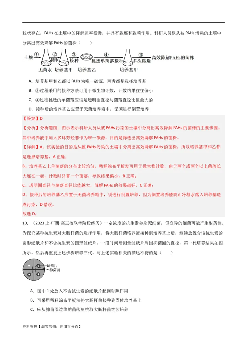 专题11发酵工程（解析版）_新高考复习资料_2024年新高考复习资料_❤专项复习资料_2024年高考生物热点&middot;重点&middot;难点专练（新高考专用）_教师版（含答案解析）