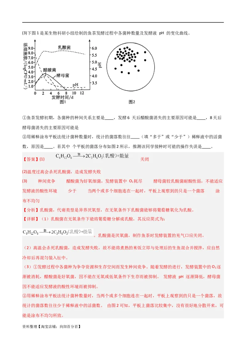 专题11发酵工程（解析版）_新高考复习资料_2024年新高考复习资料_❤专项复习资料_2024年高考生物热点&middot;重点&middot;难点专练（新高考专用）_教师版（含答案解析）