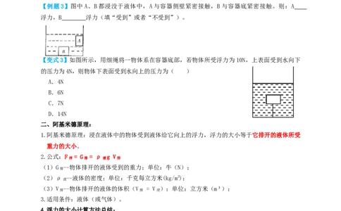 专题20浮力（知识点复习+例题讲解+过关练习）-备战2023年中考物理一轮复习考点帮（原卷版）_8、物理总复习_8.中考物理总复习_2023年中考复习资料_一轮复习