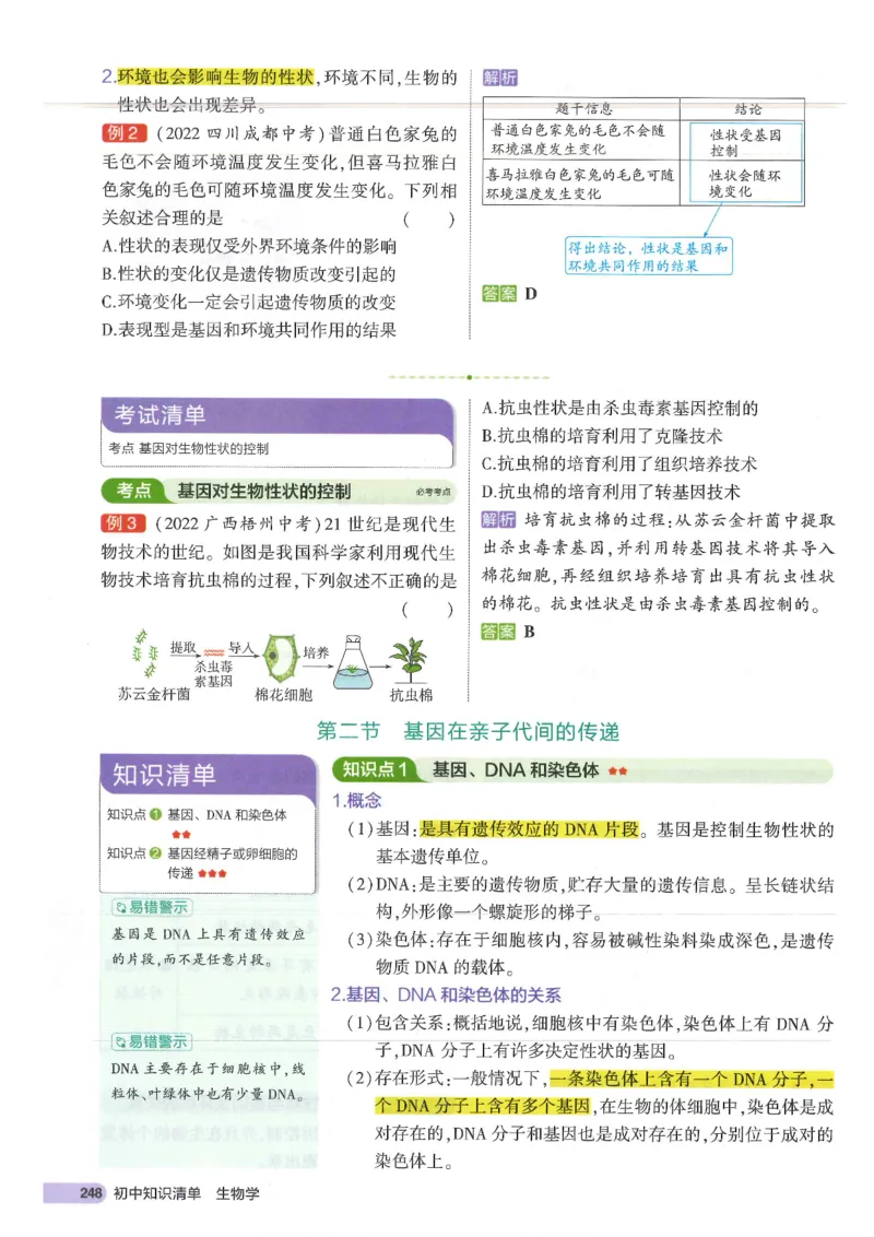 2025版《初中知识清单》-生物_《初中全科目知识点汇总》_2025初中知识清单_生物