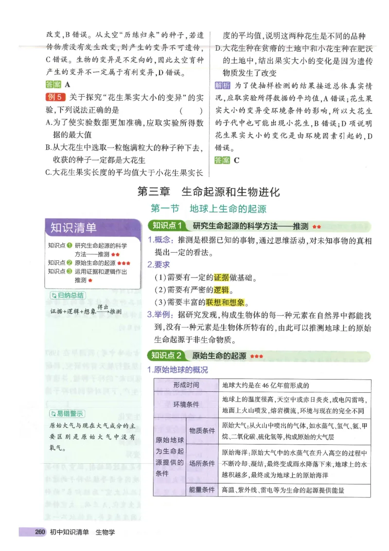 2025版《初中知识清单》-生物_《初中全科目知识点汇总》_2025初中知识清单_生物