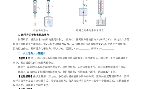 第十章浮力（知识清单）学生版_初物_八年级上下册+九年级全一册物理_八年级物理下册_知识清单（更新中）