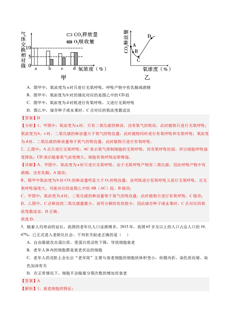 黄金卷07（解析版）-赢在高考&middot;黄金8卷备战2024年高考生物模拟卷（辽宁专用）_2024年新高考资料_4.2024高考模拟预测试卷