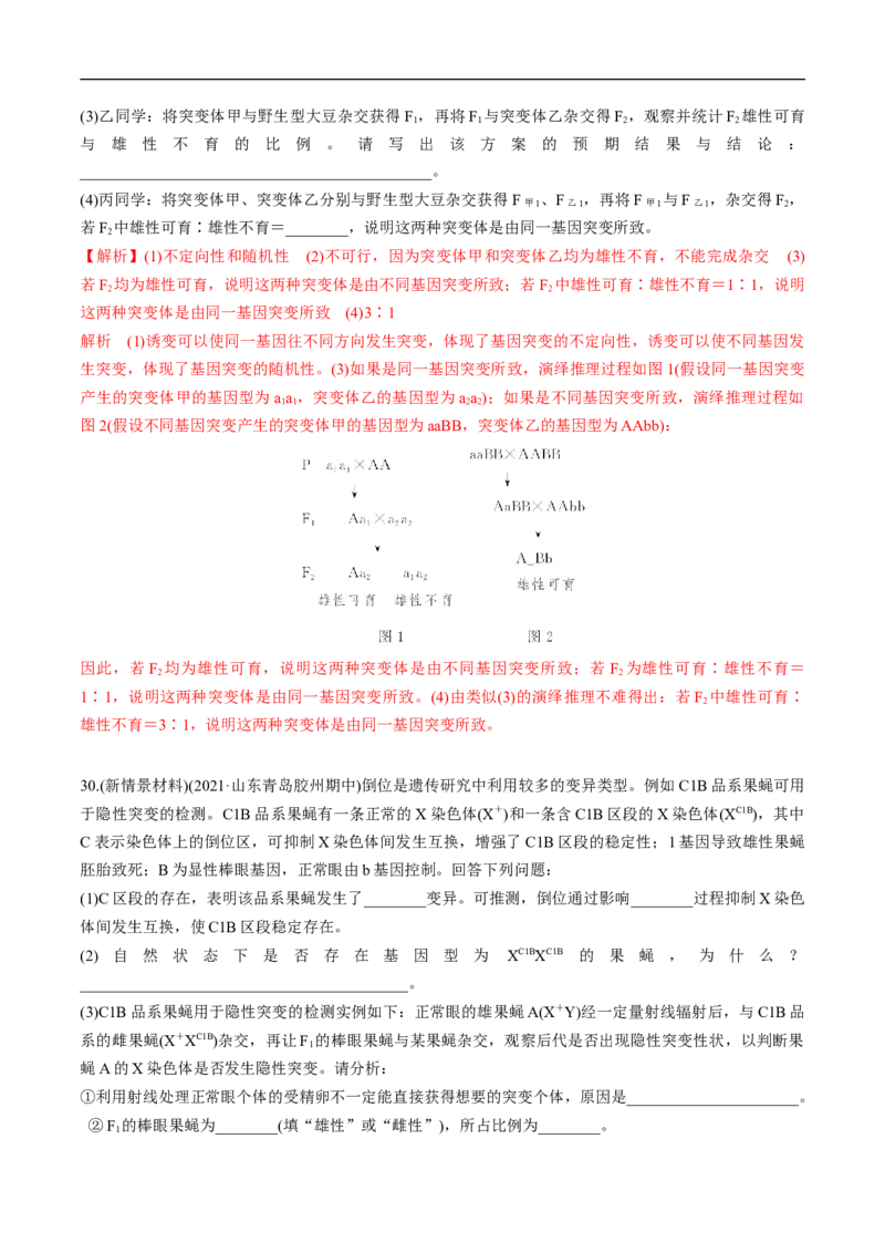 专题10生物的变异和进化（练）-2023年高考生物二轮复习讲练测（全国通用）（解析版）_通用版（老高考）复习资料_2023年复习资料_二轮复习_2023年高考生物二轮复习讲练测（全国通用）