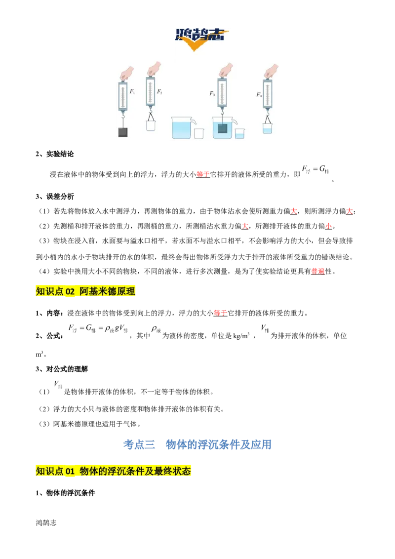 专题11浮力（4大模块知识清单+4个易混易错+7种方法技巧+典例真题精析）（解析版）_8、物理总复习_物理一轮复习