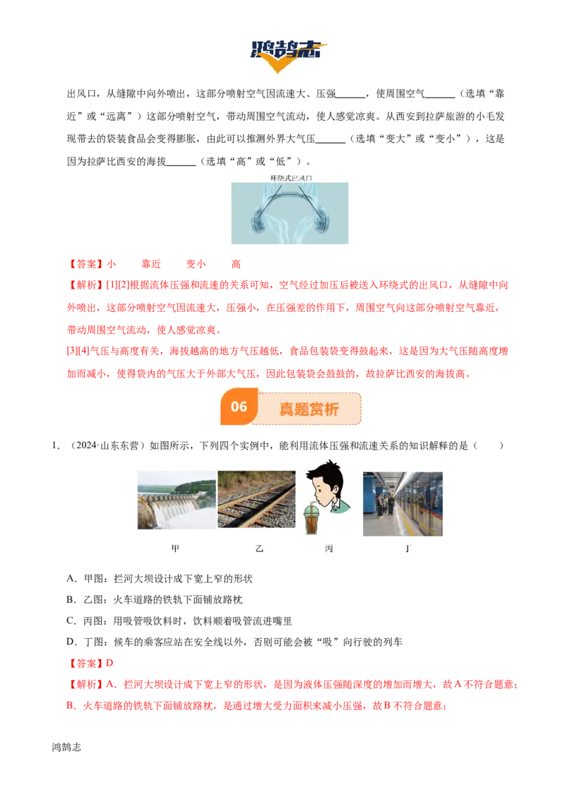 专题10压强（4大模块知识清单+5个易混易错+5种方法技巧+典例真题精析）（解析版）_8、物理总复习_物理一轮复习