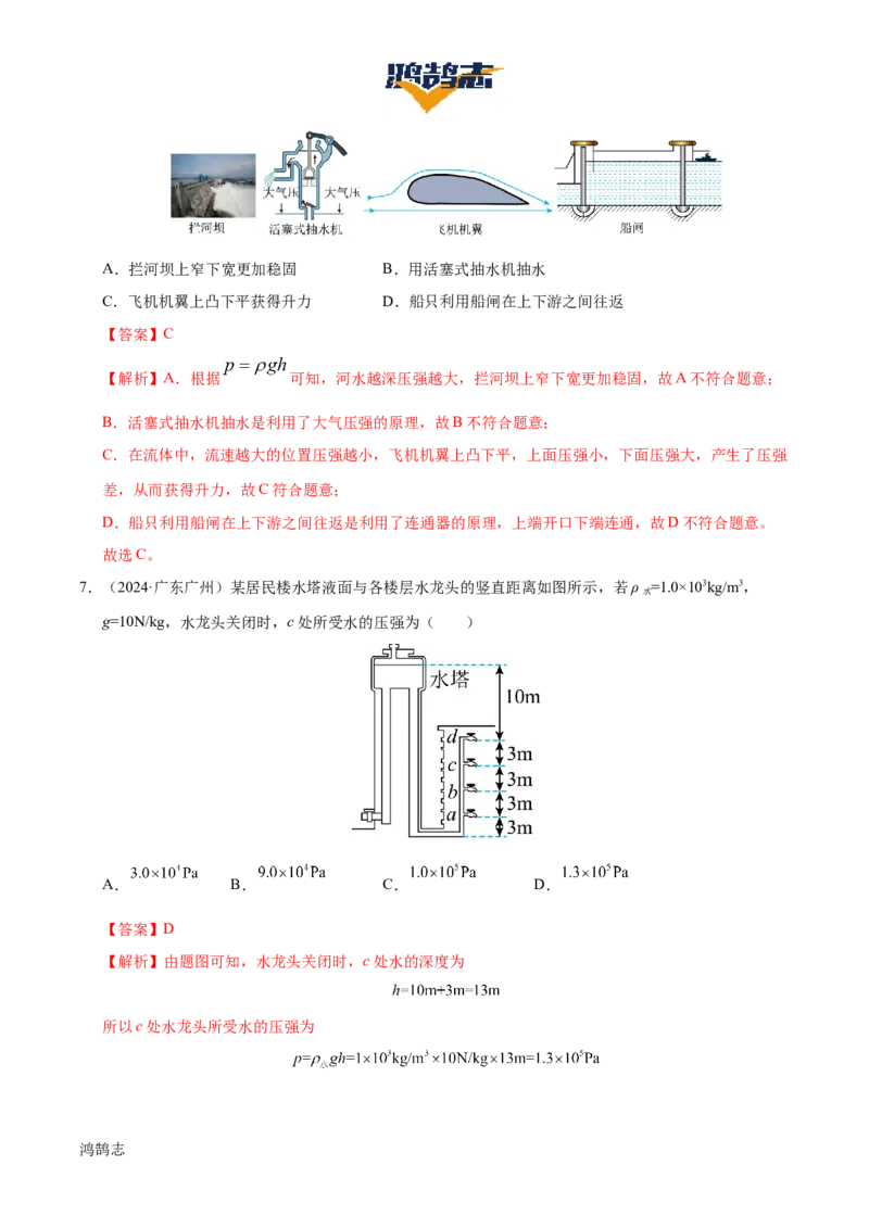 专题10压强（4大模块知识清单+5个易混易错+5种方法技巧+典例真题精析）（解析版）_8、物理总复习_物理一轮复习