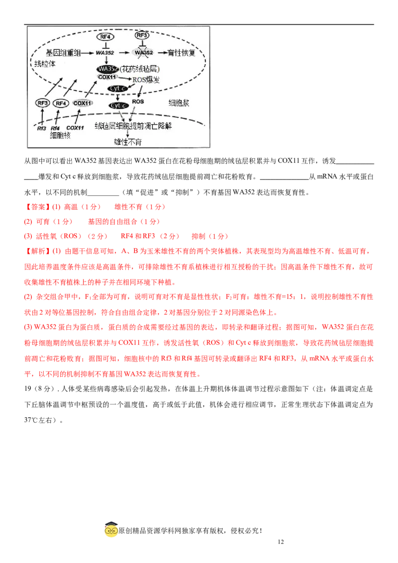 黄金卷02（解析版）_2024年新高考资料_4.2024高考模拟预测试卷_赢在高考&middot;黄金8卷备战2024年高考生物模拟卷（湖南专用）31263208